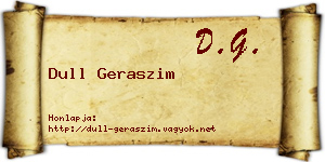 Dull Geraszim névjegykártya